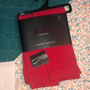 MeMoí Red Fashion Leggings S/M NWT